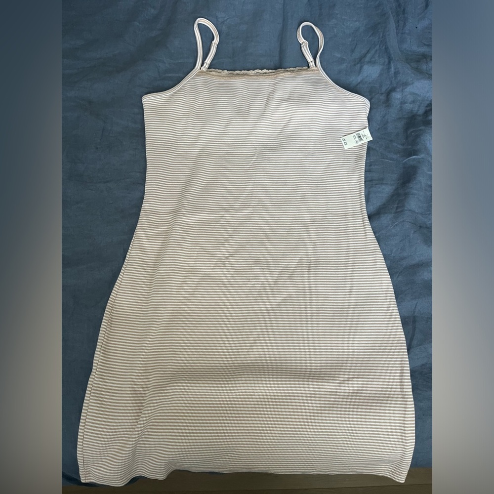 Light pink Aerie form-fitting cotton tank dress